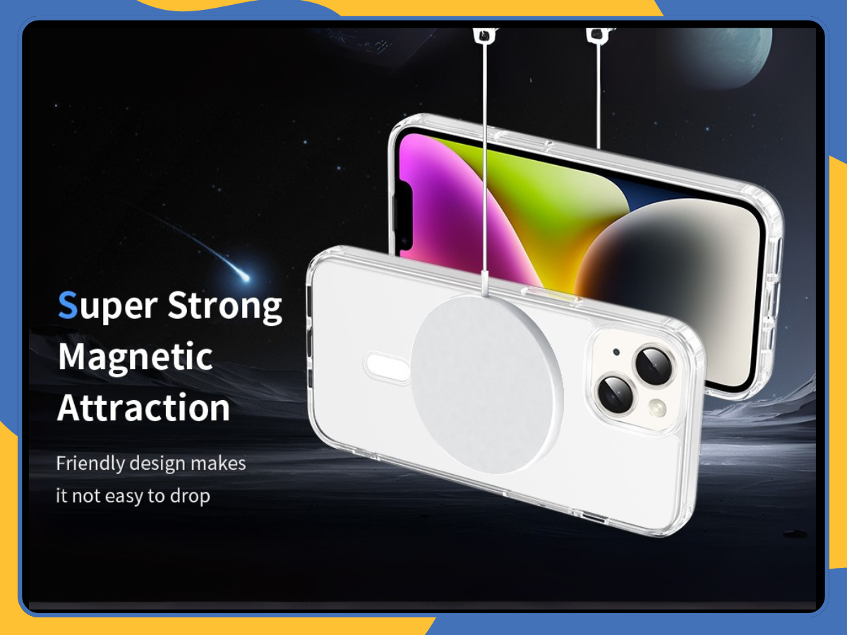 Clear Magnetic iPhone 15 14 13 12 Pro Max Case MagSafe Shockproof Silicone Cover