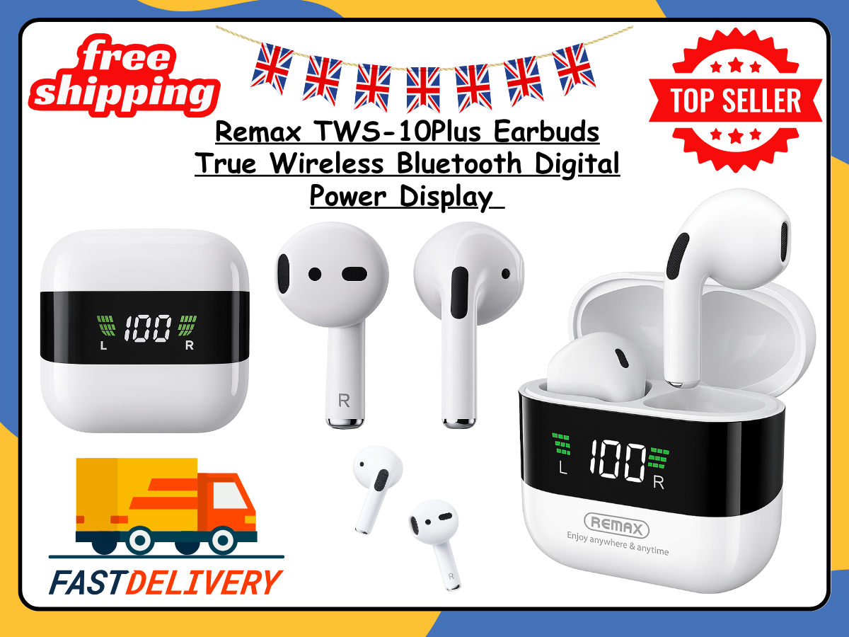 Remax TWS-10Plus True Wireless Bluetooth Earbuds with Mic & Power Display Mic UK