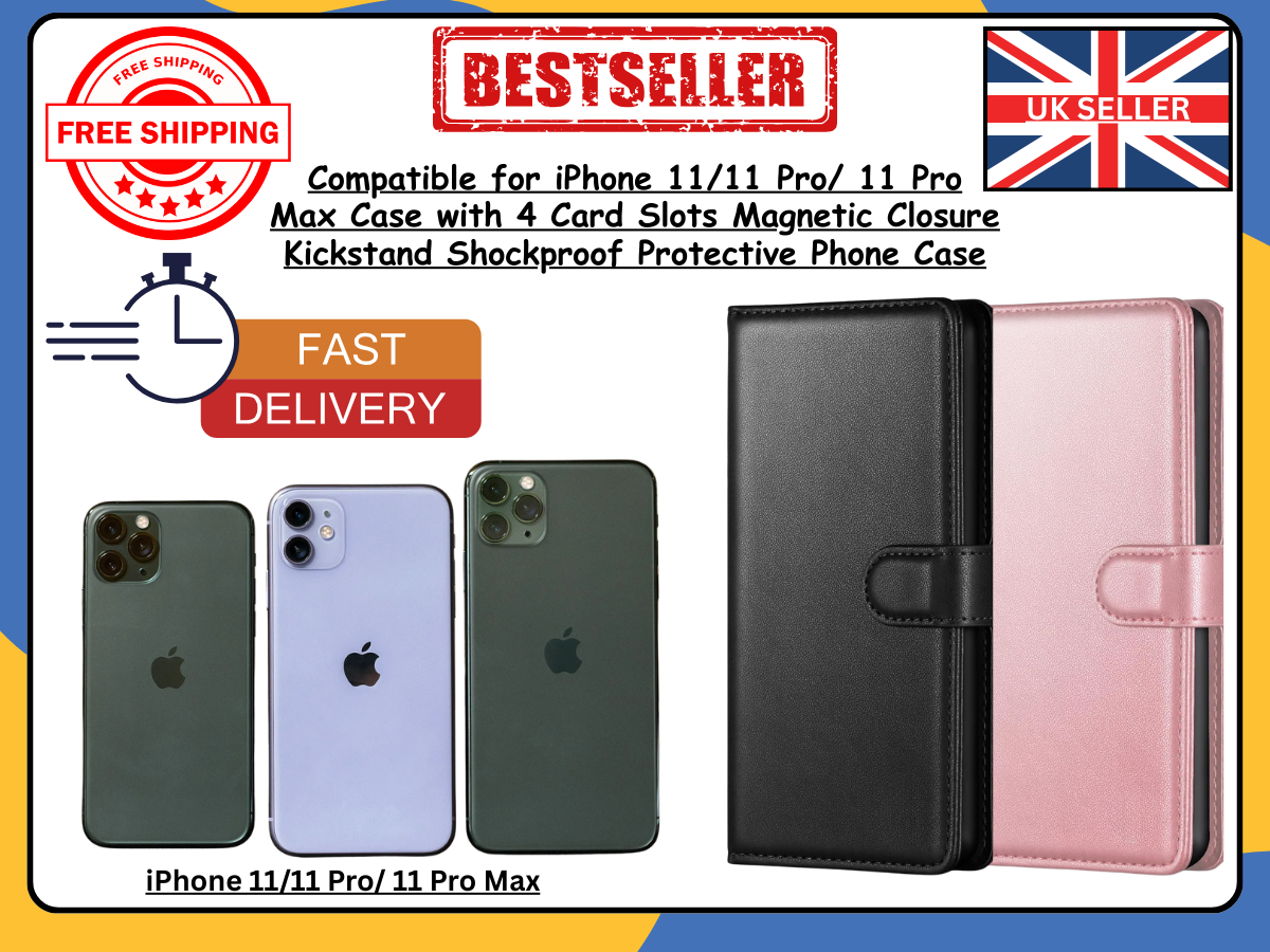 Case For Apple iPhone 11/11 Pro/Pro Max Wallet Leather Flip Phone Cover- UK