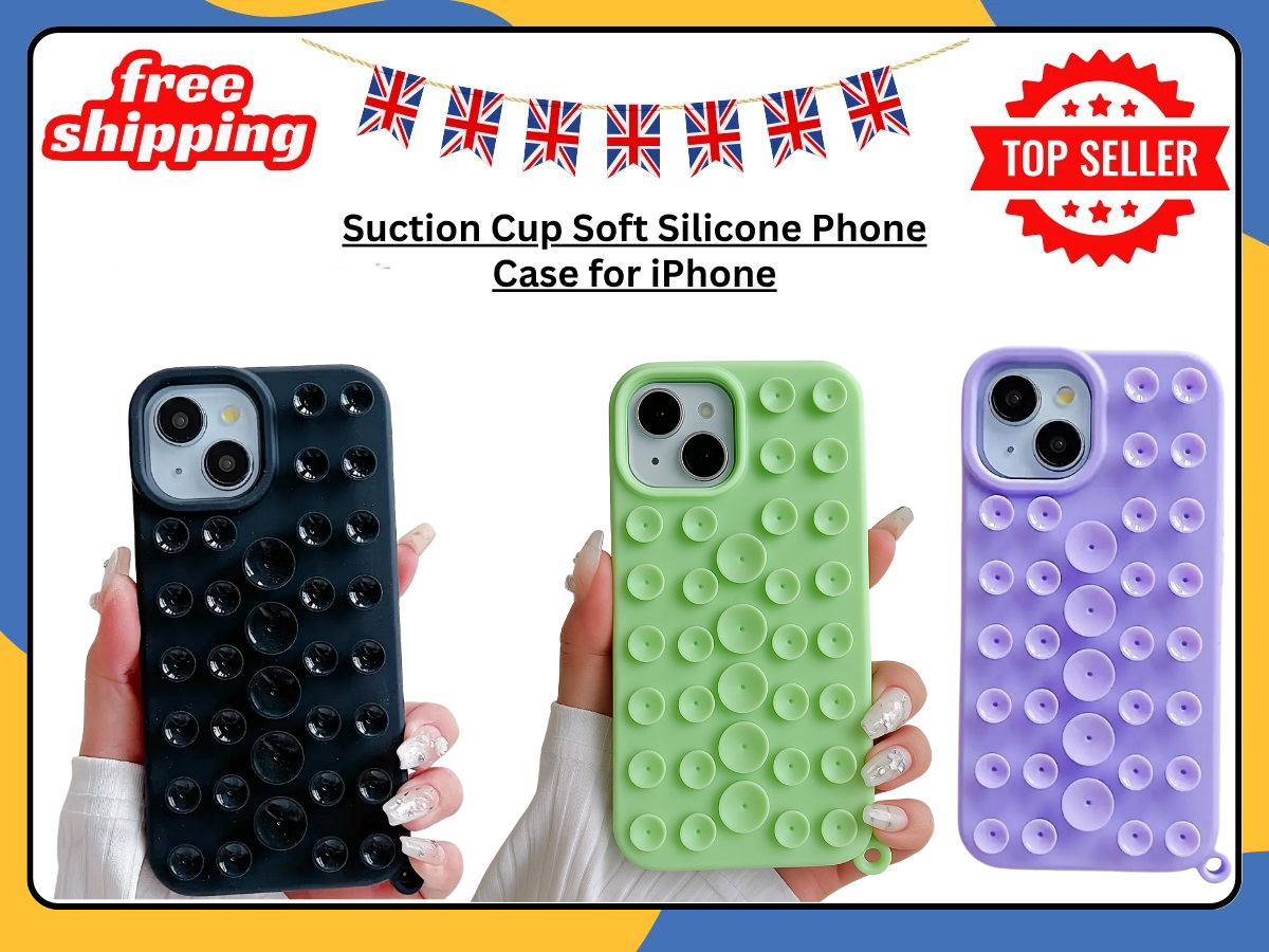 Suction Cup Silicone Grip Phone Case For iPhone 11 12 13 Plus 15 16E Pro Max UK