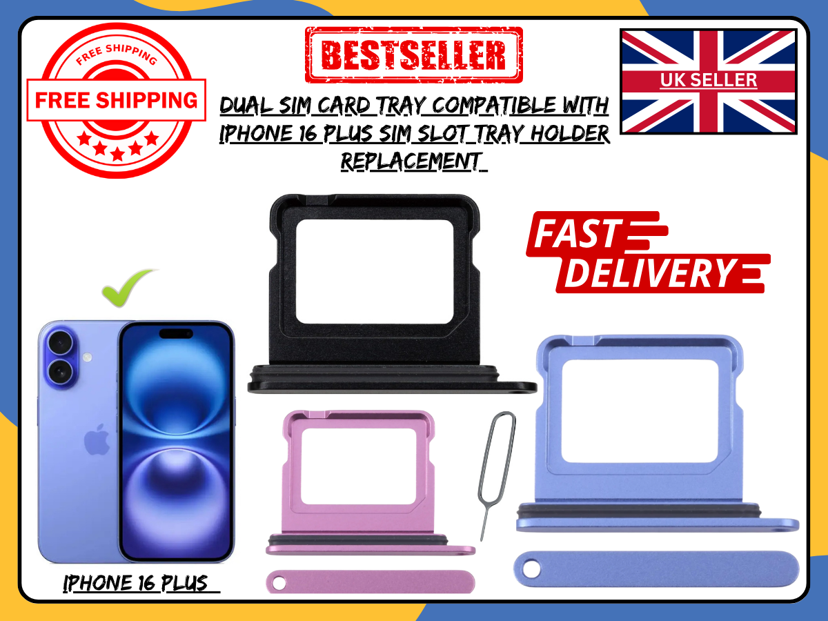 Apple iPhone 16 Plus SIM Card Tray Replacement | OEM Dual SIM Slot – UK Version