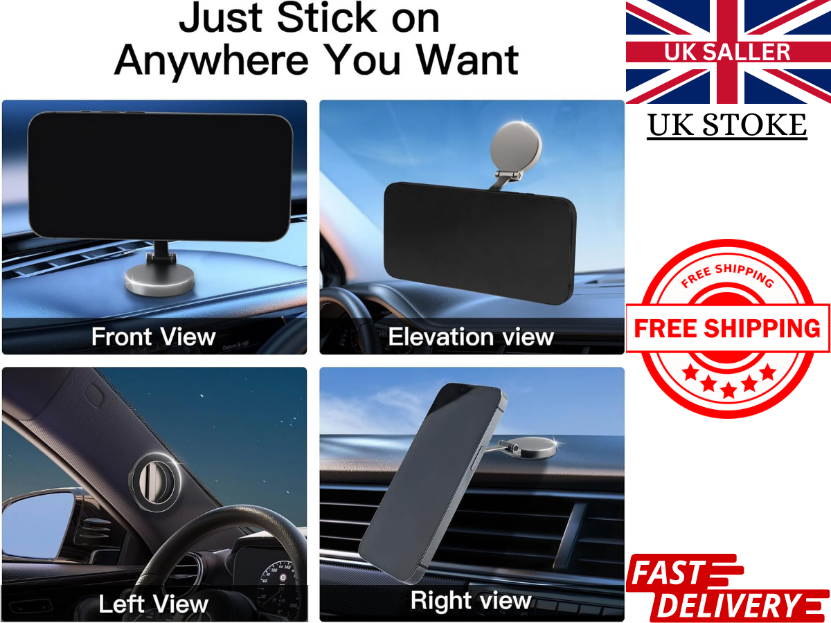 MagSafe Holder for iPhone 16 15 14 13 Pro Max & Samsung Magnetic 360° Car Mount