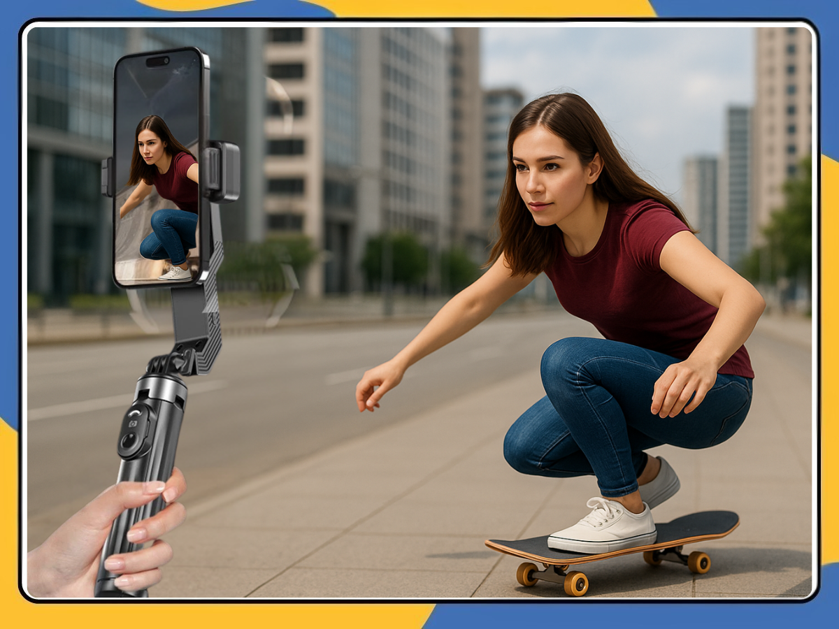 360° Phone Gimbal Stabilizer Tripod Stand | Selfie Stick with Light Tracker UK