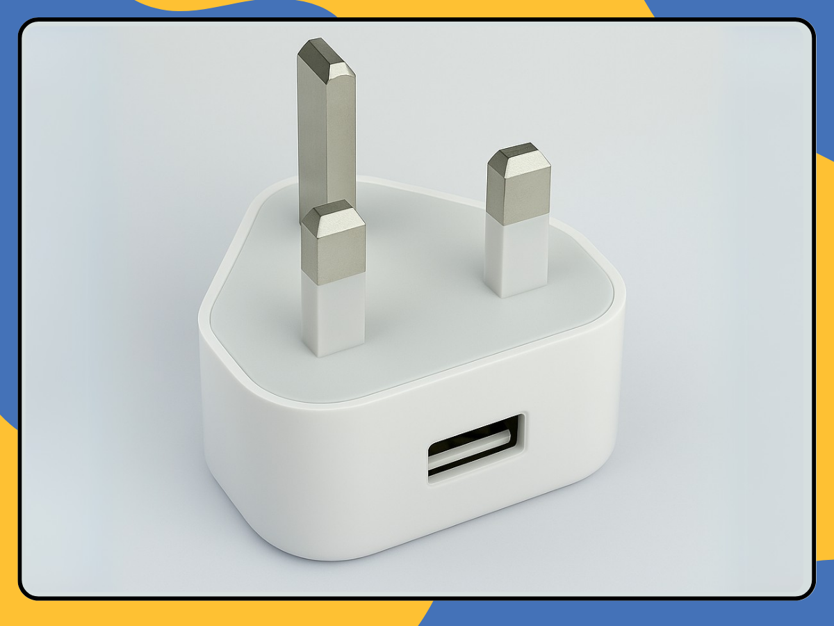 UK 3 Pin USB Wall Charger Plug Mains Fast Charging 1-Port Adapter for All Phones