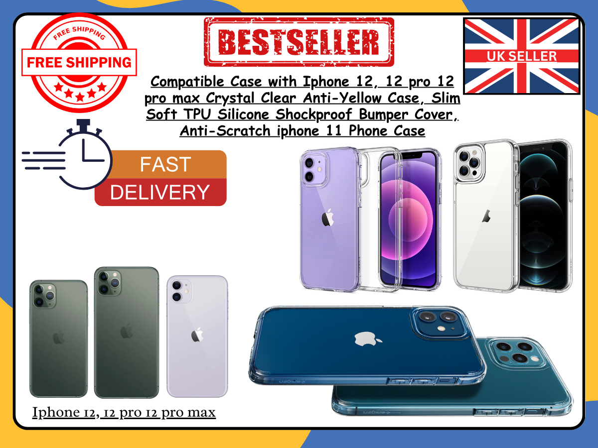 iPhone 12 / 12 Pro / 12 Pro Max Clear Silicone Gel Case β Shockproof Phone Cover