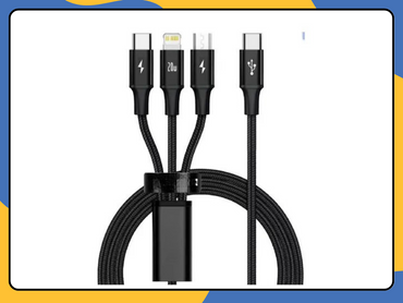 3 in 1 Fast Charging Cable USB-C PD Micro USB Charger Cord for Android Black UK