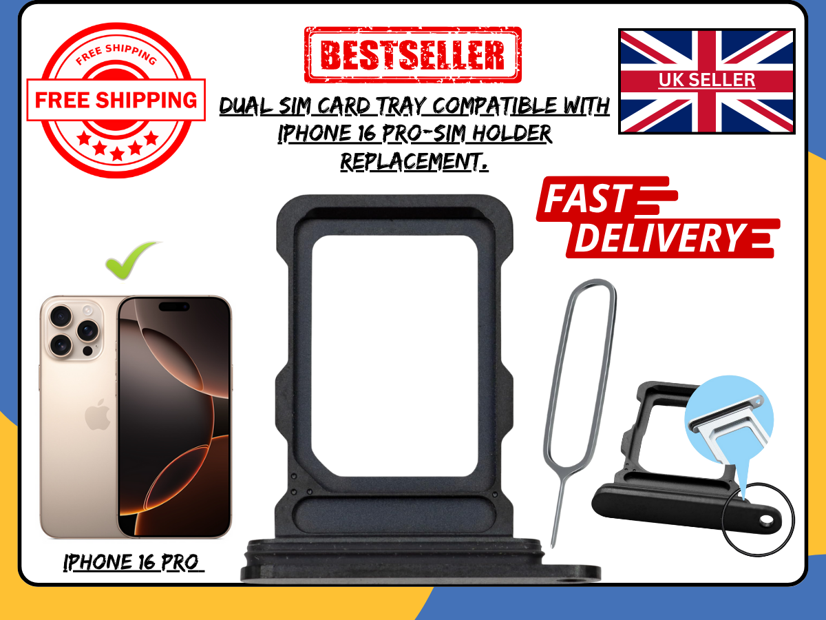 Apple iPhone 16 Pro SIM Tray Replacemet | OEM Physical Dual SIM Slot UK Version