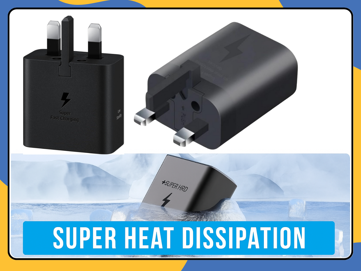 Super Fast Charging Wall Charger Dual Port USB-C Adapter | UK 3-Pin Plug Black