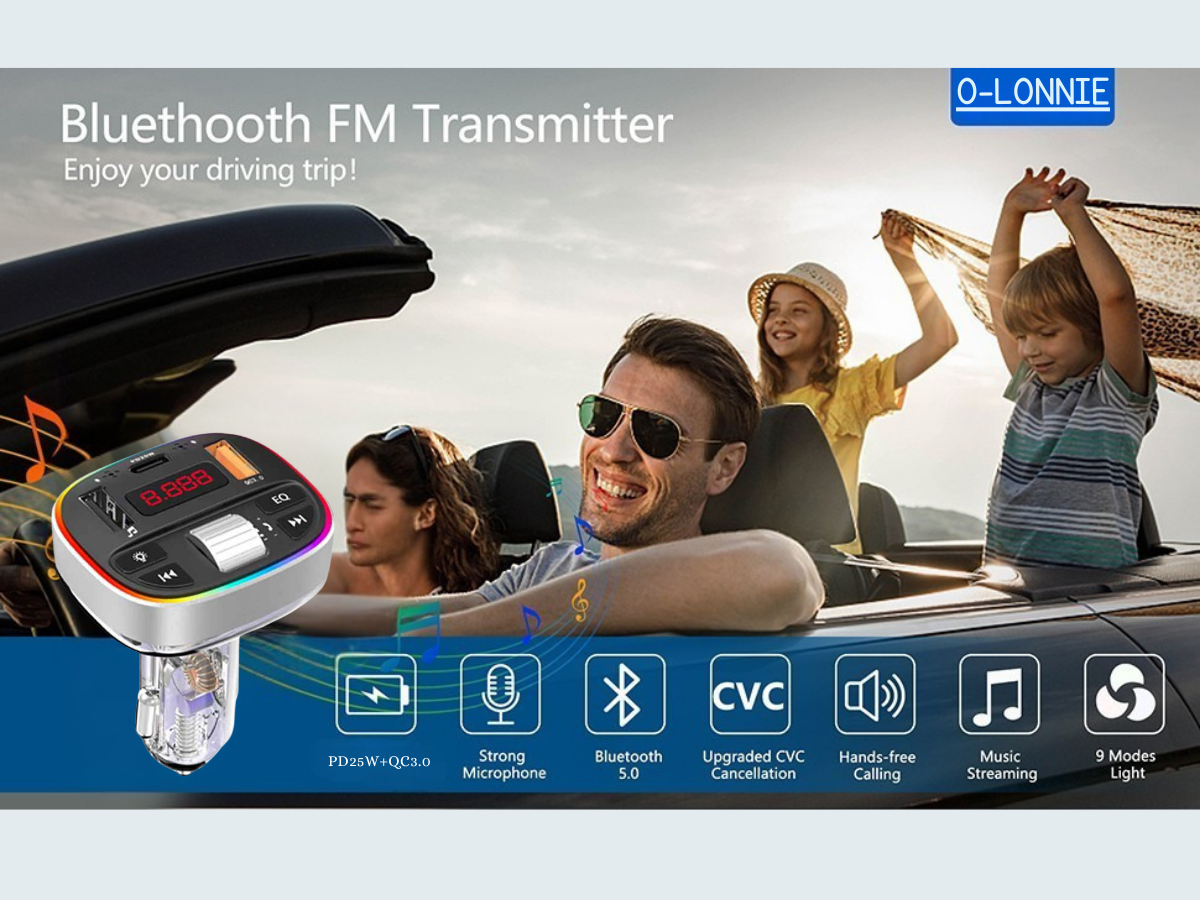 Bluetooth 5.0 FM Transmitter Wireless Car Adapter | MP3 Player &Dual USB Charger