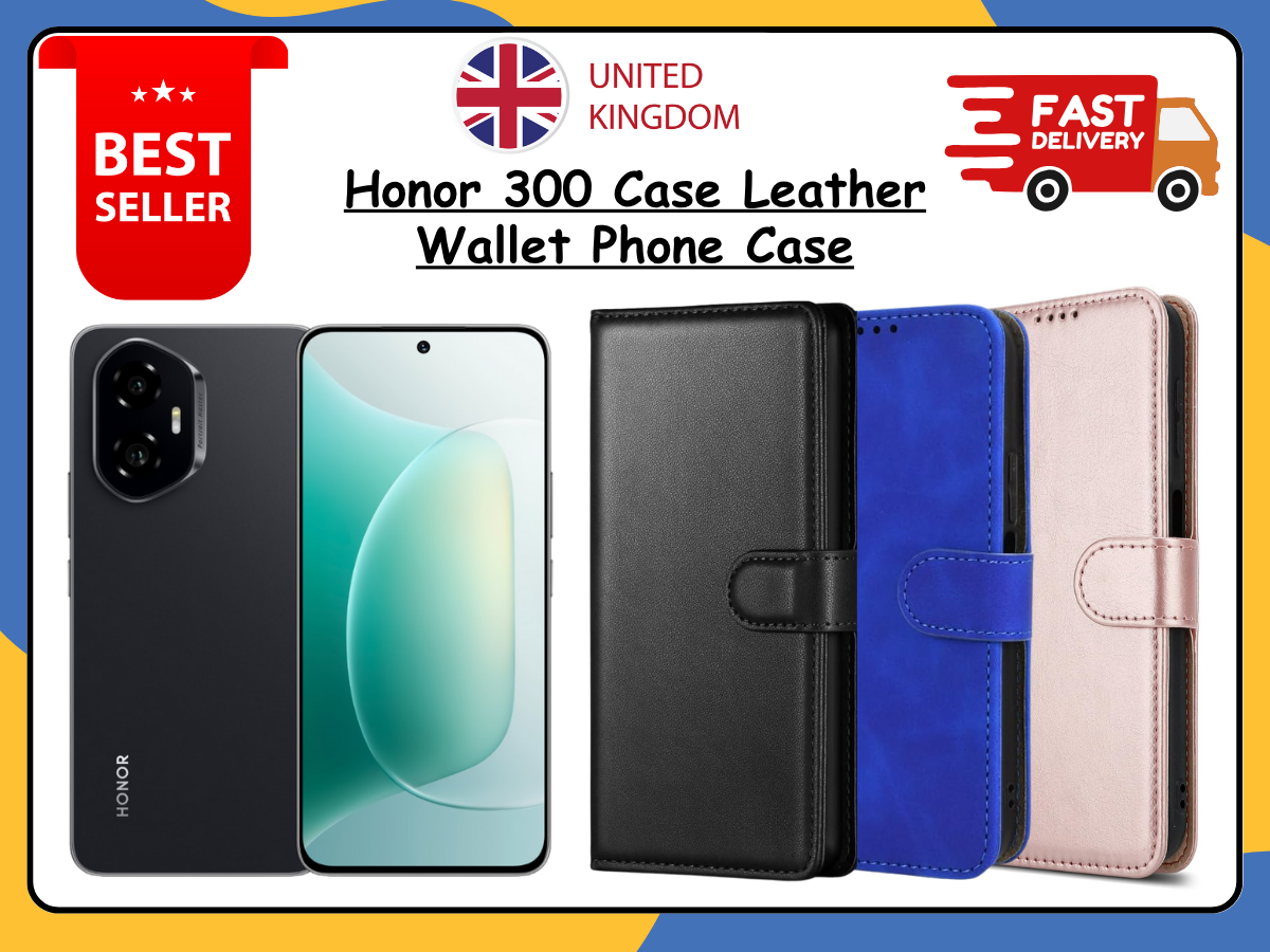 Honor 300 / 300 Ultra Wallet Book Case PU Leather Flip Cover Magnetic UK Seller