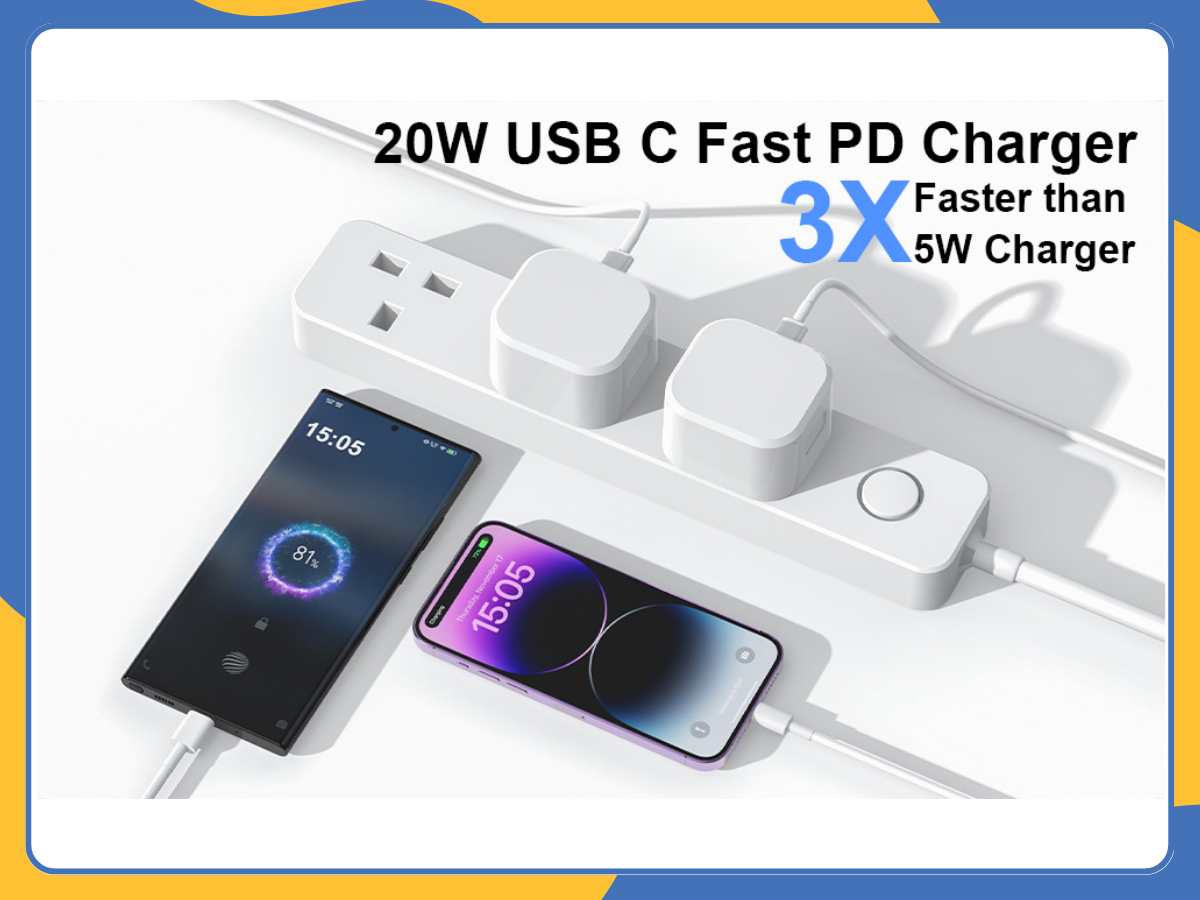 USB-C 20W PD Fast Charger Power Adapter Plug For iPhone 15 13 12 Pro Max Samsung