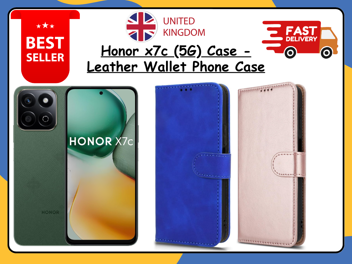 Honor X7c Leather Wallet Case Flip Book Cover with Card Slots Magnetic UK Seller
