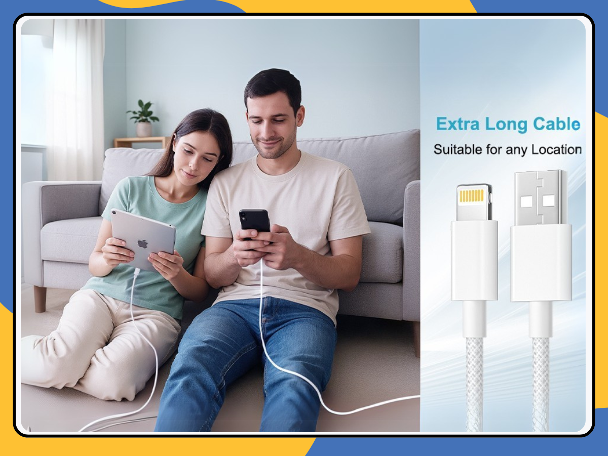 Heavy Duty Braided USB Fast Charger Cable for iPhone 14 13 12 11 X 8 7 1M 2M 3M