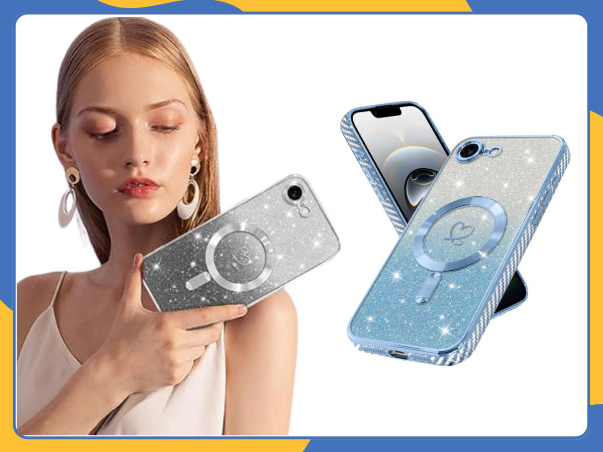 iPhone 16E MagSafe Case Bling Glitter Shockproof Luxury TPU Magnetic Cover