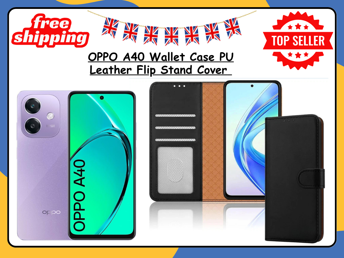 OPPO A40 Leather Wallet Case Flip Stand View Magnetic Shockproof Phone Cover UK