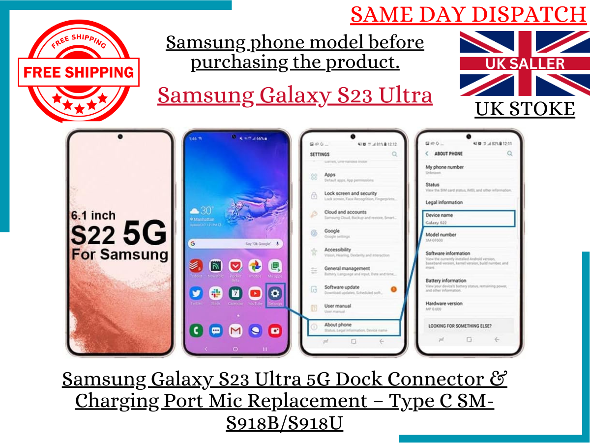 Samsung Galaxy S23 Ultra 5G Dock Connector & Charging Port Mic SM-S918B/S918U-UK
