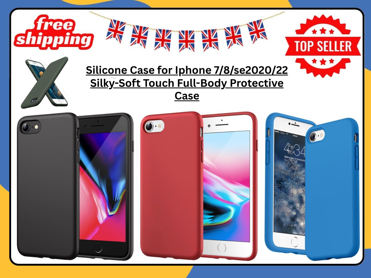 Liquid Silicone Phone Case for iPhone 7/8/se2020/22 Shockproof Gel Back Cover UK