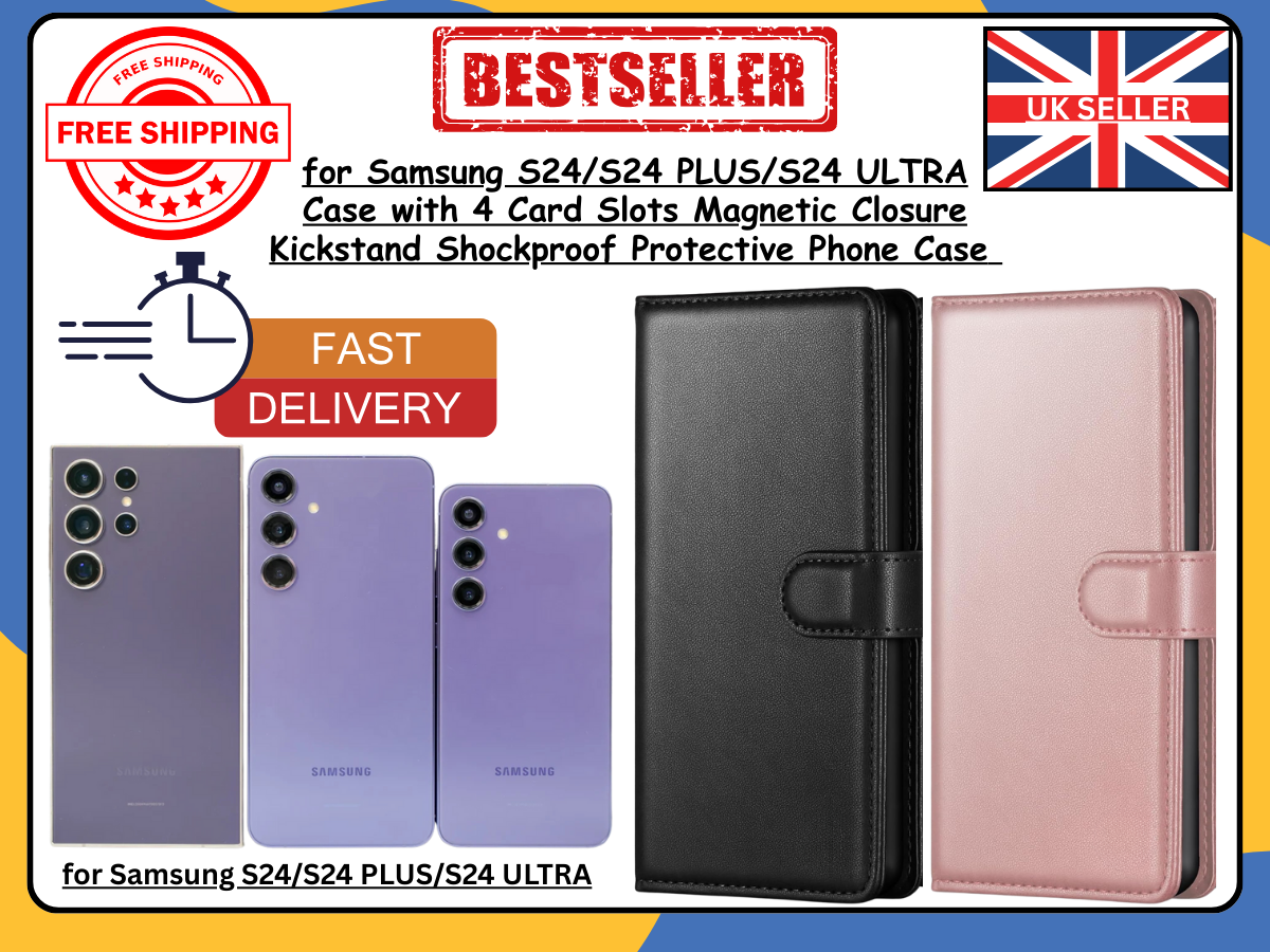 Samsung Galaxy S24/S24+/Ultra Wallet Case Flip Leather Cover with Card Slots-UK