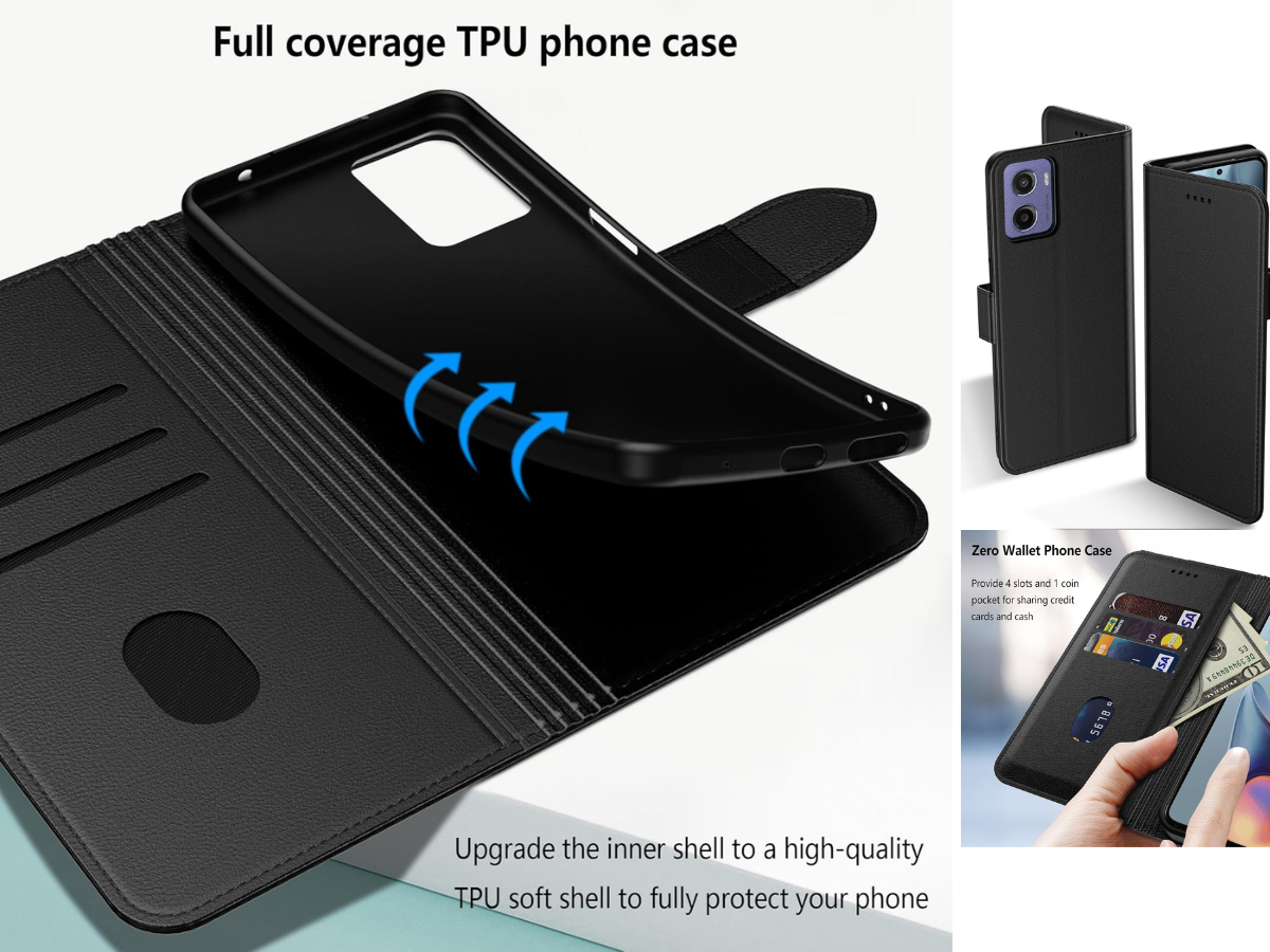 Motorola Moto G05 / E15 Folio Leather Gel Wallet Case Flip Stand Cover