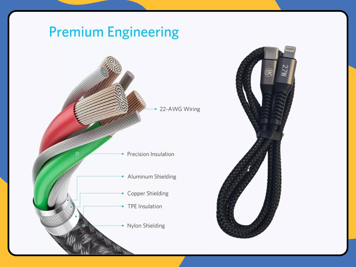 Heavy Duty Braided C- Lightening Cable Fast Charging Lead for iPhone 14 13 12 UK