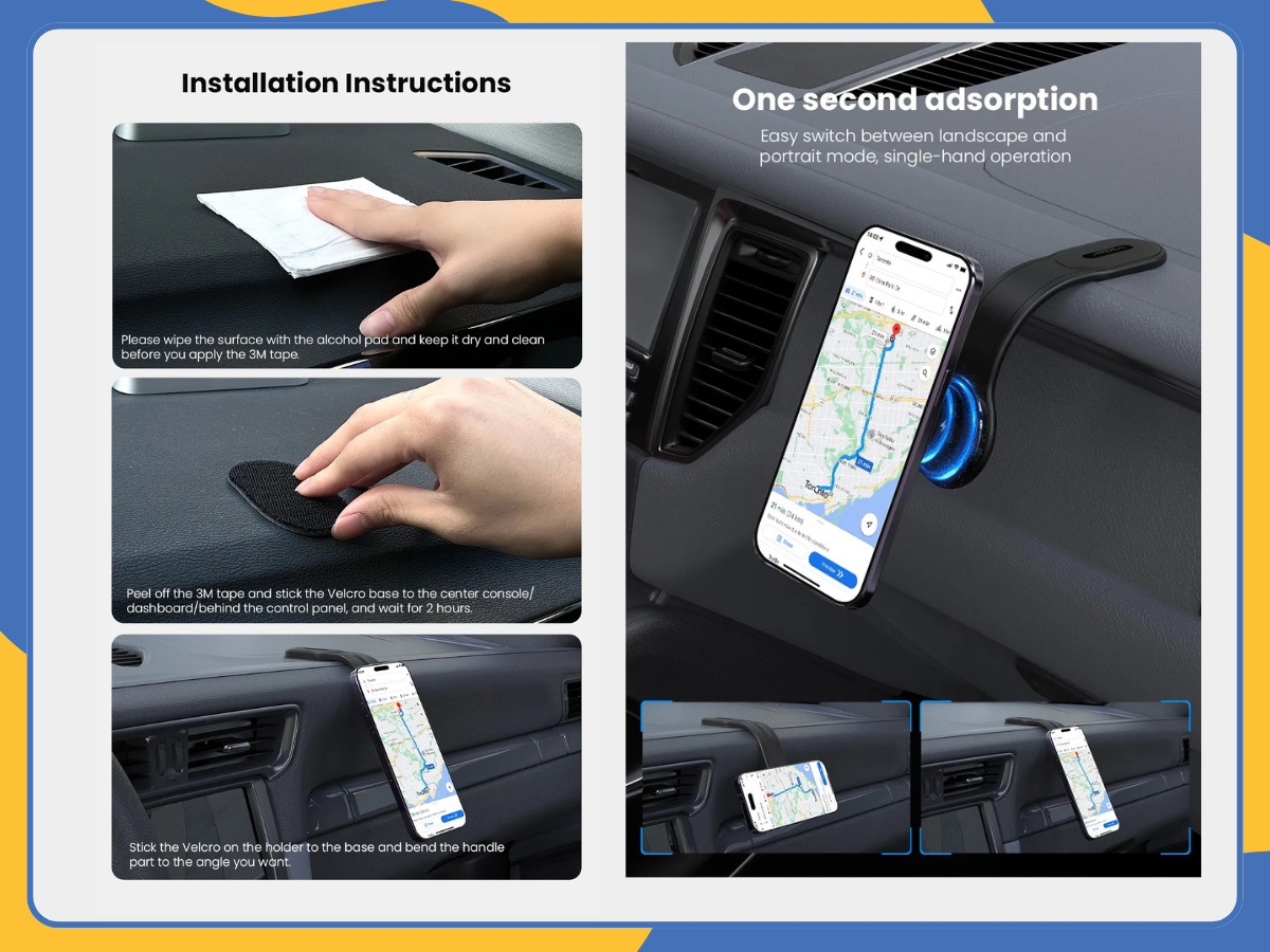 Universal Magnetic 360° Rotating Car Mount Holder for MagSafe iPhone Samsung UK