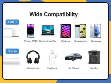 USB Type-C to 3.5mm Aux Headphone Jack Audio Adapter Cable for Type-C Phones UK