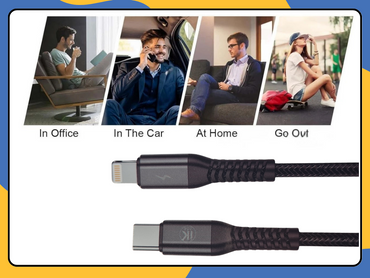 Heavy Duty Braided C- Lightening Cable Fast Charging Lead for iPhone 14 13 12 UK