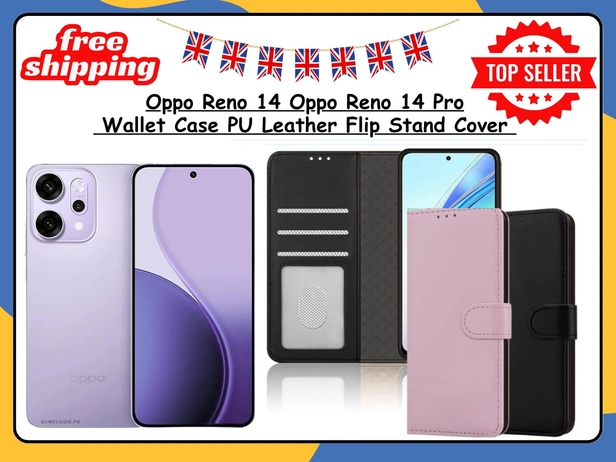 Oppo Reno 14 / Pro Leather Wallet Case Flip Magnetic Stand Card Holder Cover UK