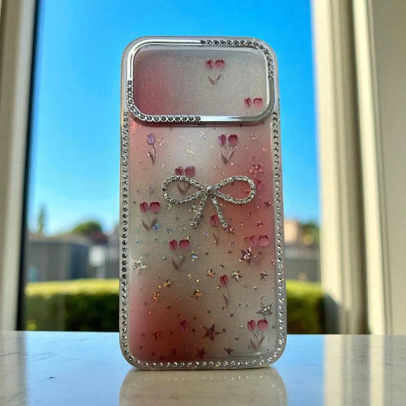 Pearl Glitter Bow iPhone 17 Phone Case