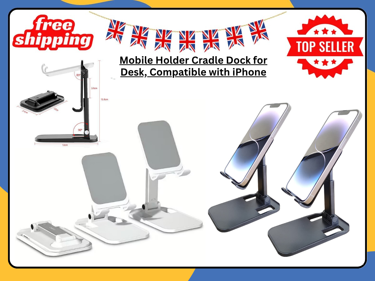 Phone Stand Tablet Mount Fordable Desktop Holder Cradle Dock Universal Mobile UK