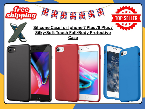 iPhone 7 Plus / 8 Plus Case Liquid Silicone Shockproof Matte TPU Cover UK Stock