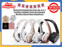 Wireless Bluetooth Over-Ear Headphones Noise Cancelling Headset with Microphone