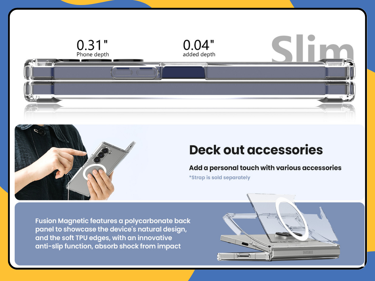 Magnetic Clear Case For Samsung Galaxy Z Fold 4 5 6 Shockproof Slim Bumper Cover