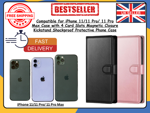 Case For Apple iPhone 11/11 Pro/Pro Max Wallet Leather Flip Phone Cover- UK