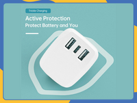 USB-C 20W PD Plug Charger For iPhone Samsung 3 Port Adaptor Fast Charging UK