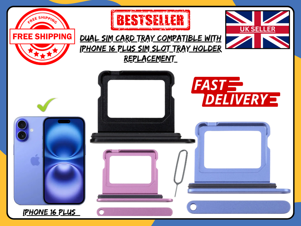 Apple iPhone 16 Plus SIM Card Tray Replacement | OEM Dual SIM Slot – UK Version