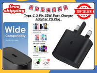 25W USB-C Fast Charger Plug PD UK 3 Pin Wall Adapter for Samsung iPhone Pixel UK