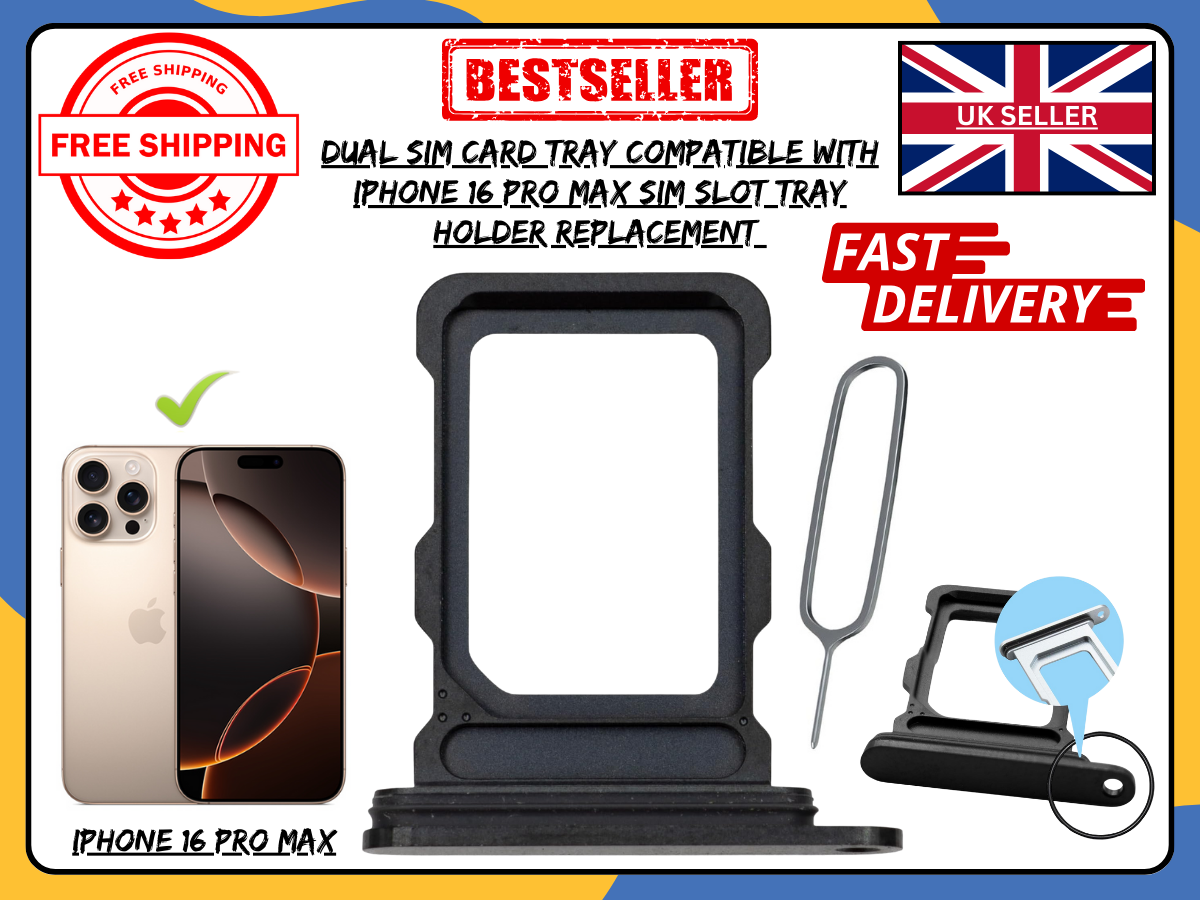 Apple iPhone 16 Pro Max SIM Card Tray Replacement | OEM Dual SIM Slot UK Version