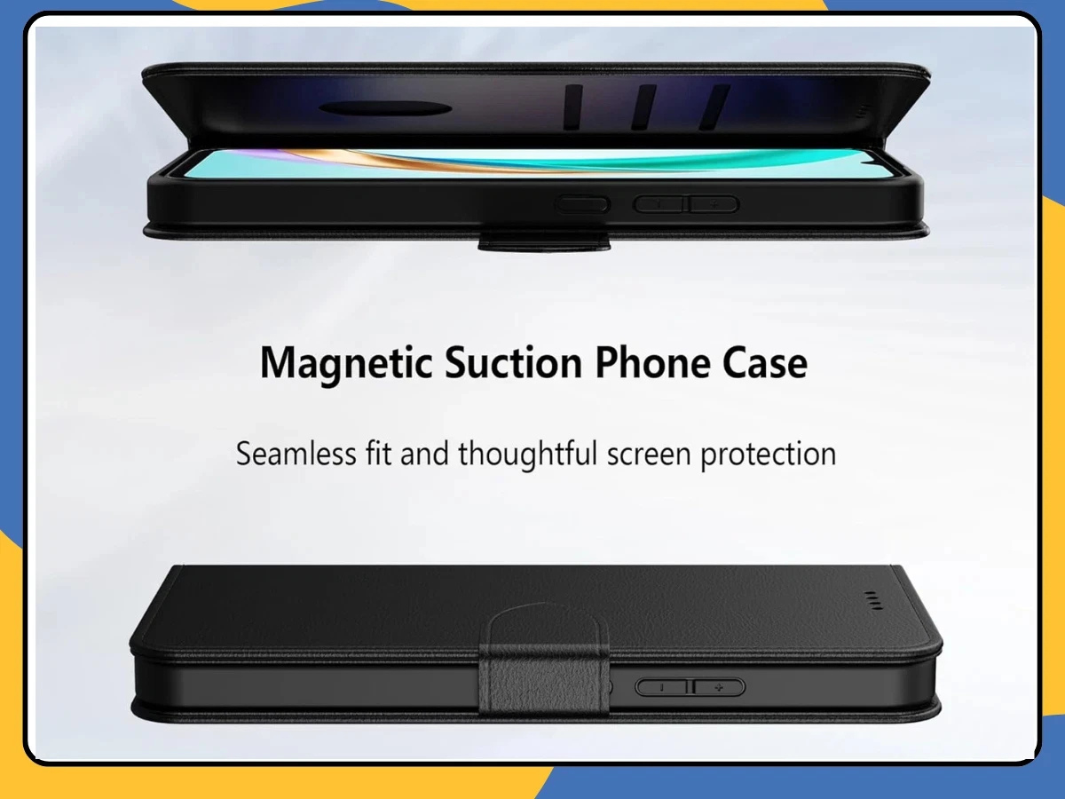 OPPO A40 Leather Wallet Case Flip Stand View Magnetic Shockproof Black Cover UK