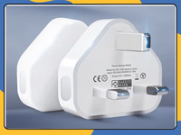 UK 3 Pin Dual USB Wall Charger Plug Mains Fast Charging 2-Port Adapter for Phone