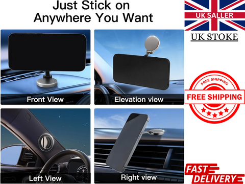 MagSafe Holder for iPhone 16 15 14 13 Pro Max & Samsung Magnetic 360° Car Mount