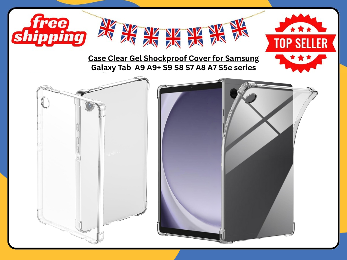 Samsung Galaxy Tab A9 A9+ Plus S9 S8 Case Clear Shockproof Tablet Gel Cover UK