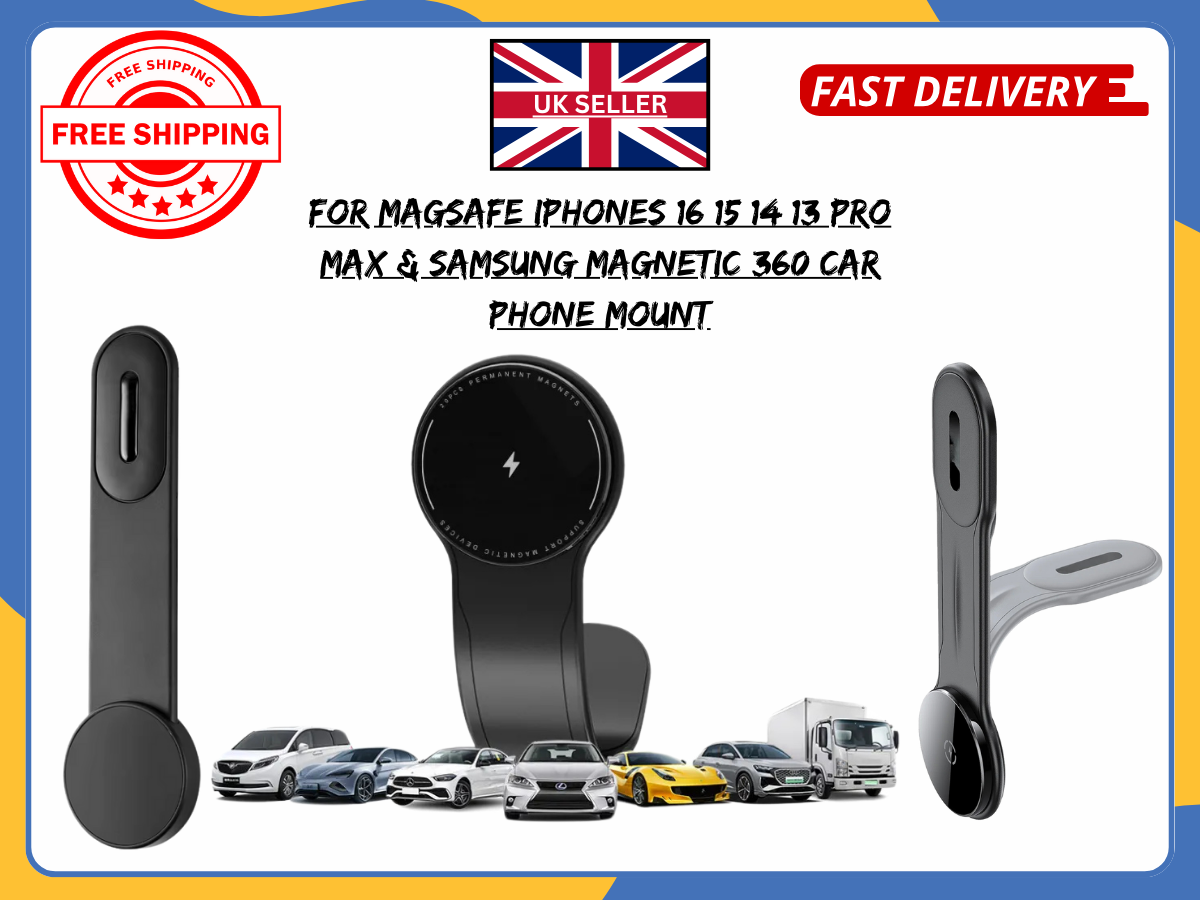 Universal Magnetic 360° Rotating Car Mount Holder for MagSafe iPhone Samsung UK