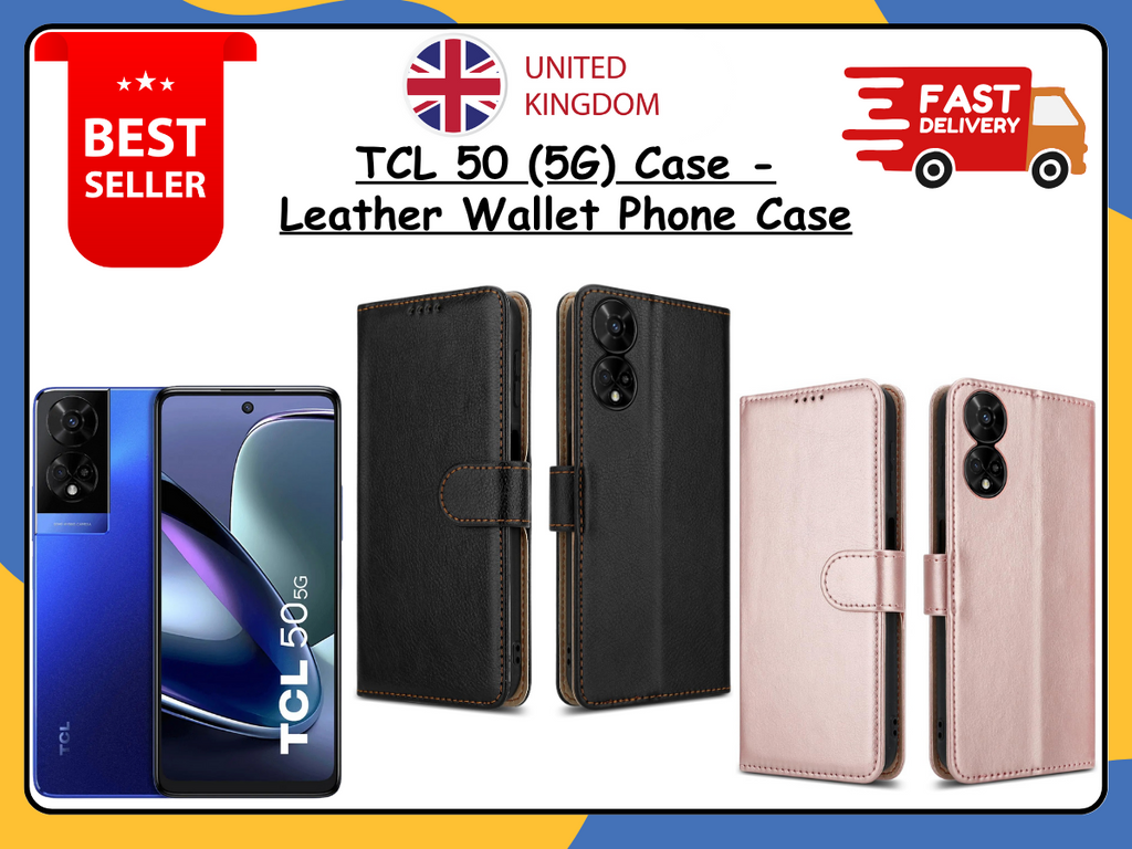 TCL 50 Book Wallet Case Slim PU Leather Flip Stand Phone Cover Magnetic UK