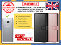 For Samsung Galaxy S8 - S8 Plus Leather Wallet Flip Case Cover Magnetic Stand UK