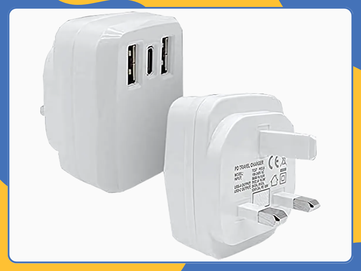 USB-C 20W PD Plug Charger For iPhone Samsung 3 Port Adaptor Fast Charging UK