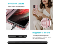 Samsung Galaxy S8 S21 Ultra Leather Wallet Magnetic Flip Case Cover Shockproof