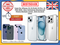 iPhone 15/15 Plus/15 Pro/Pro Max Clear Shockproof Silicone Gel Case – UK Seller