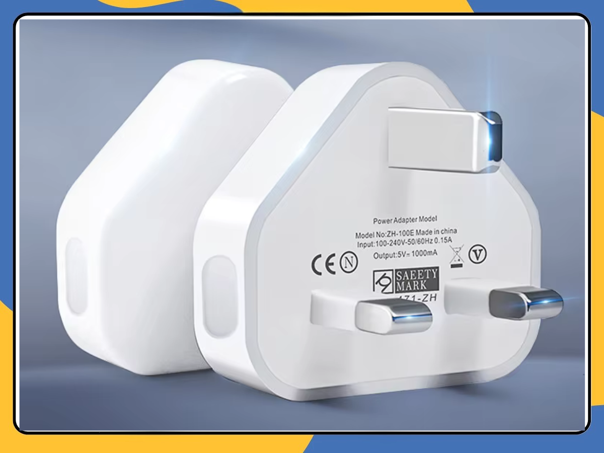 UK 3 Pin USB Wall Charger Plug Mains Fast Charging 1-Port Adapter for All Phones