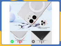 Clear Magnetic iPhone 15 14 13 12 Pro Max Case MagSafe Shockproof Silicone Cover